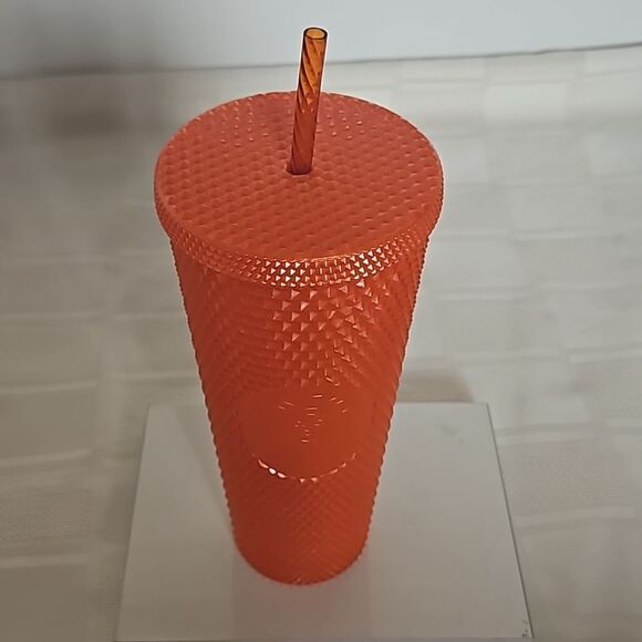 Starbucks Studded Cold Cup Venti Tumbler 24oz Orange - Picture 14 of 16
